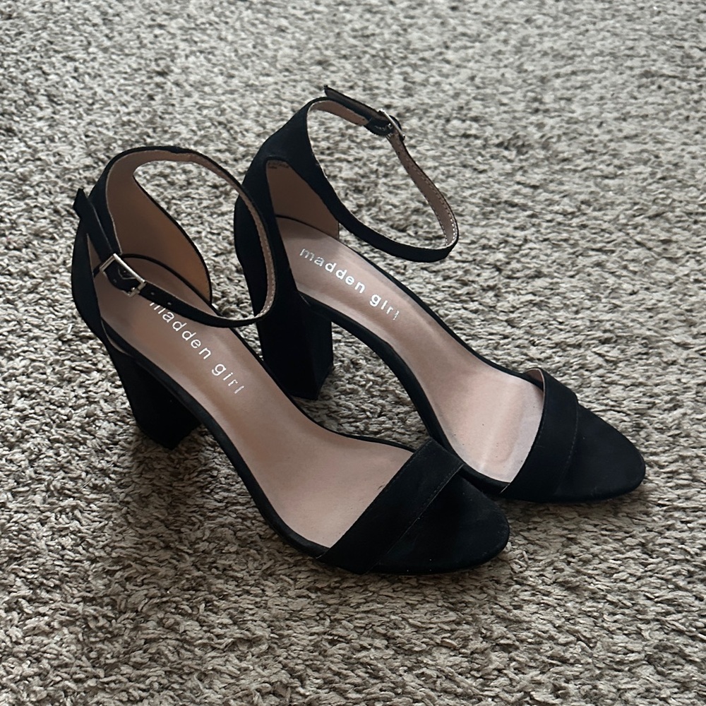 Madden Girl Black Block Heel Sandals